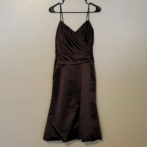 Vera Wang Maids Dress Spaghetti Strap‎ Brown Womens 6